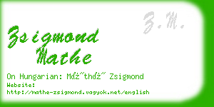 zsigmond mathe business card